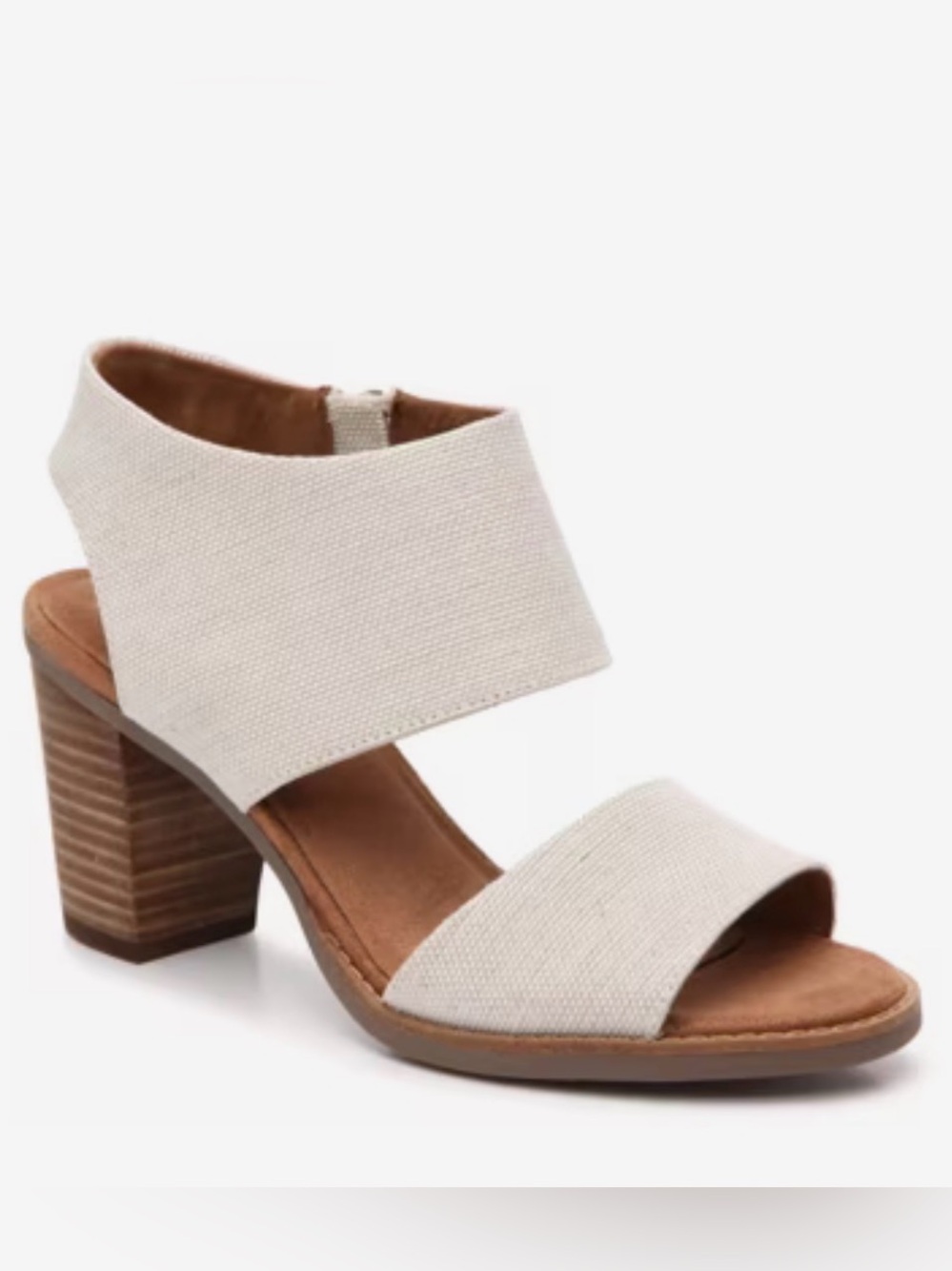 TOMS Majorca Natural Canvas Block Heel Sandals Women’s Size 8.5